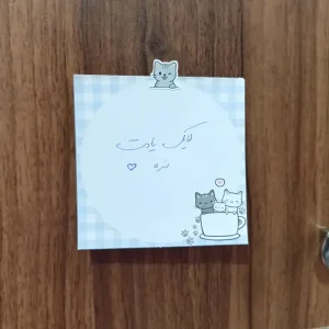 کاغذ یادداشت استیکر دار طرح گربه آبی - Image 6